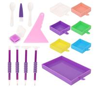 OWill Diamond Painting Tools Kit Complete Set - 21PCS Professional Accessories with Storage Box, 4 Ergonomic Drill Pens, Trays, Wax for Adults Kids Beginners, DIY Art Craft Supplies