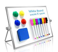 OWill Dry Erase White Board, 8” X 12” Small Whiteboard with Stand, Mini Whiteboard A4 Magnetic Desktop Board & Portable Double-Sided White Board Easel for Kids Drawing in School & Home