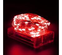 OWill Fairy Lights,100 LEDs Christmas Lights Battery Operated,10m Battery Fairy Lights Copper Wire String Lights for Indoor /Outdoor,Party,Decoration-Red