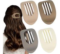 OWill Flat Claw Clip, 4 Pcs Flat Hair Clips for Women, Curved Design Hair Clips for Thick Thin Hairs, Hair Accessories for Women and Girls