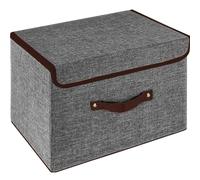 OWill Foldable Storage Boxes with Lids, Fabric Storage Cubes with Handles, for Home, Office, 25 X 19 X 16 cm(1pcs, grey)