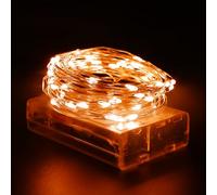 OWill Halloween Lights,32.8 ft/10 m100 LEDs Halloween Fairy Lights Battery Operated,Orange Fairy Lights Copper Wire String Lights for Indoor/Outdoor,Party,Decoration-Orange