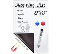 OWill Magnetic Dry Erase Whiteboard Sheet for Fridge, A4 Size Magnet Reminder Board, Planner Board or to Do List Whiteboard, 2Magnets + 1Whiteboard Pen