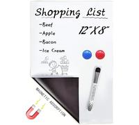 OWill Magnetic Dry Erase Whiteboard Sheet for Fridge, A4 Size Magnet Reminder Board, Planner Board or to Do List Whiteboard, 2Magnets + 1Whiteboard Pen