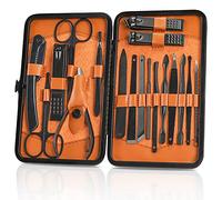 Owill Manicure Set, 18pcs Nail Clippers Pedicure Kit Nail Care Kit Professional Grooming Kit Tools Gift For Men Husband Friends and Parents (Black & Brown)
