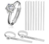 OWill Ring Sizer UK and US Sizes Measure Gauge with Magnifying Glass, 8 Pcs Ring Size Adjuster for loose Rings, Ring Measurement Tool for Men and Women