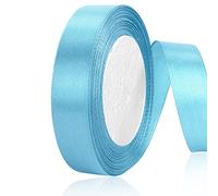 OWill Sky Blue Satin Ribbon, Double Sided Polyester 20mm X 22m(24 Yards) Gift Wrapping Ribbon for Cake Decoration, DIY Sewing Project, Party Balloon & Hair Bows
