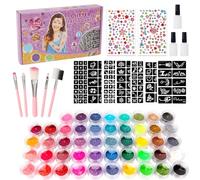 OWill Temporary Glitter Tattoo Set, 48 Colours, Glow in Dark, Kids, Multicolor, Not Water Resistant