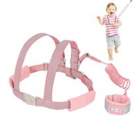 OWill Toddler Walking Harness, 1-3 Years Boys & Girls, Anti Lost Wrist Reins w/ Luminous Effect & Warning Whistle (1.5m Pink)
