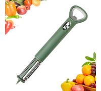 OWill Vegetable Peeler -Dual Blade Design for Fruit & Veggie Ease, Integrated Beer & Wine Opener & Potato Eye Remover, Stainless Steel Construction, Dishwasher Safe, Effortlessly Peel, Shred