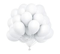 OWill White Balloons,50 pcs 10 Inch White Balloons, Latex Balloon for Wedding, Birthday,Party Decorations