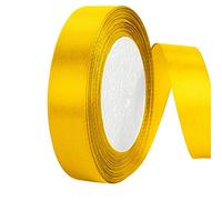 OWill Yellow Satin Ribbon, Double Sided Polyester 20mm X 22m(24 Yards) Gift Wrapping Ribbon for Cake Decoration, DIY Sewing Project, Party Balloon & Hair Bows Decoration