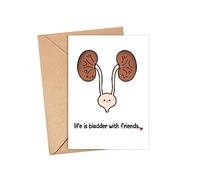 OwingsDesignsPerfect Life Is Bladder With Friends Card - Nephrologist Card - Cute Medical Card Gift For Doctor-Nurse - Bladder And Kidney Card - Greeting Card