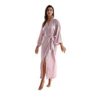 OWITER Long Women's Satin Robe for Wedding Party or Bachelor Party 6040 (UK, Alpha, One Size, Regular, Regular, Mauve)
