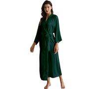 OWITER Long Women's Satin Robe for Wedding Party or Bachelor Party 6040 (UK, Alpha, One Size, Regular, Regular, Green)