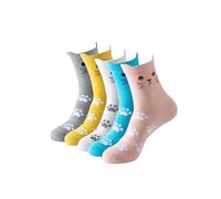 OWITER Women Winter Socks, 5 Pairs Thermal Wool Warm Knitting Ladies Socks Vintage Style Cotton Thick Bed Sock Multicoloured for Home Office School, 4/8 UK (COLOR 7)