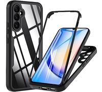 OWKEY Case for Samsung Galaxy A34 5G, 360° Full Body Shoockproof Bumper Case with Built-in 9H Screen Protector, Rugged Cover Phone Case for Samsung Galaxy A34 5G, Black+ Clear