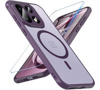 OWKEY For Oneplus 15 Case Compatible with MagSafe, [with 1 Protective Glass] Magnetic Mobile Phone Case Oneplus 15 Case, Military Grade Shockproof Translucent Matte Thin Protective Cover Purple