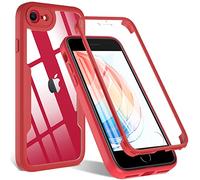 OWKEY iPhone SE 2020 Case, iPhone SE 2022/8/7 Case, 360° Full Body Heavy Duty Cover With Built-In Screen Protector, Shockproof Protective Phone Cover for iPhone SE/8/7 3rd 2nd Gen 4.7” (Red)