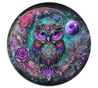 Owl 1000 Piece Circular Jigsaw Creative Animal Seeking A Challenging And Relaxing Activity Games for Adults And Kids 1000pcs (67.5x67.5cm)