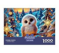 Owl, 1000-piece Jigsaw Puzzle, Dynamic Challenge Format Transforming Assembly Into Motivating Race Experience, Ideal Entertainment for Teams Friends Organised Events, Suitable for Ages 12+, 52x38cm/