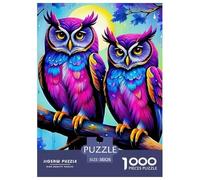 Owl, 1000-piece Jigsaw Puzzle, Rewarding Artistic Journey Culminating in Elegant Framed Presentation, Appealing Decorative Solution Combining Play Design Expression, Suitable for Ages 12+, 38x26cm/1