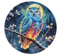 Owl 1000 Piece Owl Round Jigsaw Puzzles What Happens Next Beautiful Decoration for Adults And Kids 1000pcs (67.5x67.5cm)