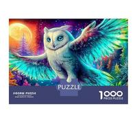 Owl 1000 Piece Puzzle Winged Owl in Flight Smooth Cut Paper Jigsaw, Challenging Brain Activity And Relaxing Leisure Game for Adults 70x50cm/1000pcs