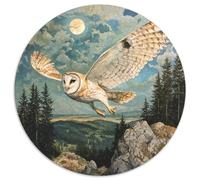Owl 1000 Piece Round Jigsaw Puzzles Creative Seeking A Challenging And Relaxing Activity Games for Adults And Kids 1000pcs (67.5x67.5cm)