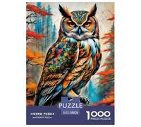 Owl 1000 Pieces for Adults Jigsaw Puzzles Educational Game Bird of Prey Family Puzzle Game Birthday Gifts Beautiful Decoration Puzzle38x26cm/1000pcs