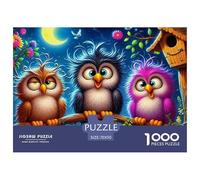 Owl 1000 Pieces Portable Jigsaw Puzzle Animal Age 3+ Quirky, Abstract Design, Home Decoration, Educational, Challenging 70x50cm/1000pcs