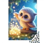 Owl 1000 Pieces Recycled Jigsaw Magic Baby Owl Puzzle Stressful Workers Anxiety Relief Home Wall Art Cognitive Training 52x38cm/1000pcs