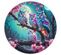 Owl 1000 Pieces Round Puzzle Creative Seeking A Challenging And Relaxing Activity Games for Adults And Kids 1000pcs (67.5x67.5cm)