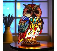 (owl) 3d Animal Table Lamp Series Stained Glass Stained Night Light Retro Desk Lamps