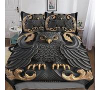 Owl 3D Duvet Cover Bedding Set for Boys Girls Adults 2 Pieces Quilt Cover Zipper Closure with Pillowcase Easy Care And Super Soft Poly Cotton Comforter Cover Single (135x200cm)