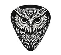 Owl Abstract Drawing Printed guitar picks - three thicknesses: thin, medium and thick, suitable for electric guitar, bass and ukulele.