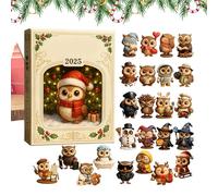 Owl Advent Calendar 2025, 24 Day Christmas Countdown With 2D Flat Acrylic Small Owl Ornaments, Wise Holiday Decor For Nature Lovers, Teens & Families For Bedroom Wall, Christmas Tree, Or Office