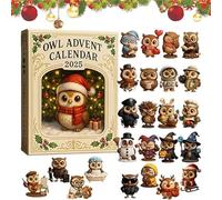 Owl Advent Calendar 2025 - 24 Days Christmas Countdown Calendar, 24 Gifts Inside, 2D Acrylic Owls Collection Decor, Christmas Tree Hanging Ornament for Home Decor