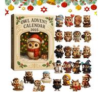 Owl Advent Calendar 2025, 24 Days Christmas Countdown Calendar with Mini Owl Figurines, 2D Acrylic Owls Keychain Collection Decoration, Holiday Surprises for Xmas Tree Hanging Ornaments (1PC)