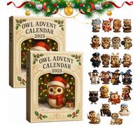 Owl Advent Calendar 2025, 24 Days Christmas Countdown Calendar with Mini Owl Figurines, Owls Advent Calendar Home Decor, Whimsical Holiday Decoration Gift Set,Seasonal Decor for Birds Lovers (2set)