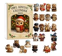 Owl Advent Calendar 2025, 24 Days Full of Magic with 24 Unique Mini Gifts Owl Keychain Collection Decoration, Holiday Surprises (2Set)
