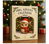 Owl Advent Calendar 2025,24 Days of Magic with 24 Unique Mini Gifts Inside,2D Acrylic Owls Keychain Collection Decoration,Holiday Surprises for Xmas Tree Hanging Ornaments for Bird Enthusiast