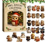 Owl Advent Calendar 2025,24 Days of Magic with 24 Unique Mini Gifts Inside,2D Acrylic Owls Keychain Collection Decoration,Holiday Surprises for Xmas Tree Hanging Ornaments for Bird Enthusiast (1pc)