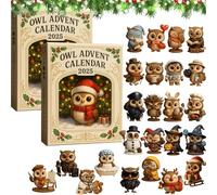 Owl Advent Calendar 2025,24 Days of Magic with 24 Unique Mini Gifts Inside,2D Acrylic Owls Keychain Collection Decoration,Holiday Surprises for Xmas Tree Hanging Ornaments for Bird Enthusiast (2pcs)