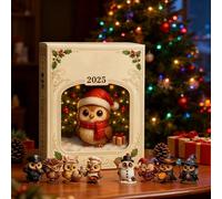 Owl Advent Calendars 2025, 24 Day Owls Ornaments Christmas Countdown Calendar With 24 2D Acrylic Christmas Owls Figurines Hanging For Tree Decorations, Whimsical Holiday Decor