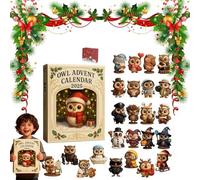 Owl Advent Calendars 2025, 2D Acrylic Owl Bird Pendants, 24 Day Christmas Countdown Calendar, Cute Animals Figurines Gift Christmas Tree Decorations For Owls Lovers
