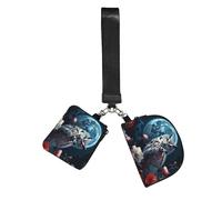 Owl Among Flowers at Night Wristlet Keychain Wallet Pouch with Strap Double Zipper Small Coin Purse Portable Wrist Bag for Travel Gym Daily Use