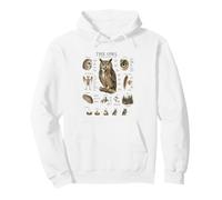 Owl Anatomy Vintage Field Guide Diagram Nature Art Pullover Hoodie