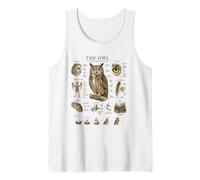 Owl Anatomy Vintage Field Guide Diagram Nature Art Tank Top