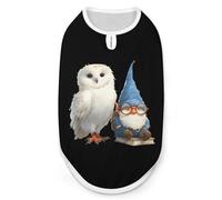 Owl And A Gnome Funny Dog Vest Cute Sleeveless Pet Shirt Pullover Cats T-Shirts Tank Tops XL